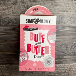 NEW ~ Soap & Glory ~ Buff & Butter 2 Pack ~ Flake Away Scrub~Righteous Butter